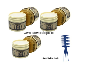 Bandido Aqua Hair Styling Wax Matte Dollar 3 Stuks+ Gratis Styling Kam
